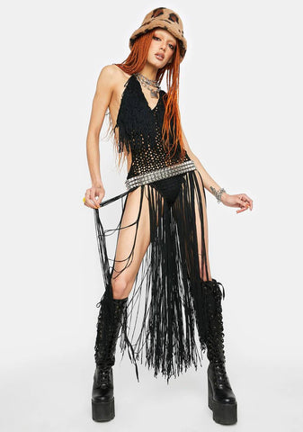 Onyx It's Your Move Crochet Bodysuit