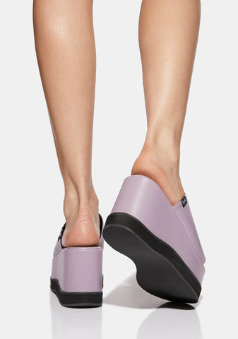 Lilac Bubble Platform Mules