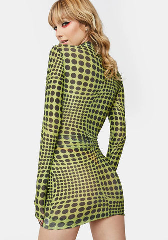Groovy Night Heat Mesh Dress