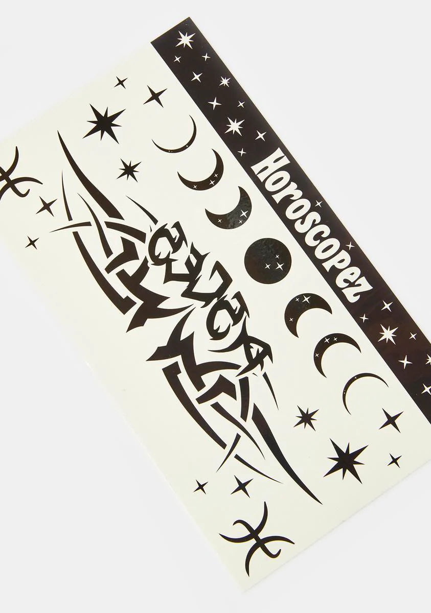 Pisces Temporary Tattoo Sheet