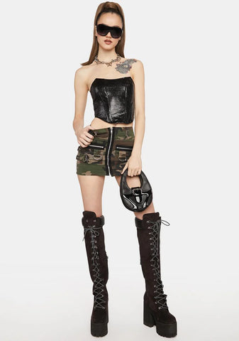 Burned Her Corset Tube Top