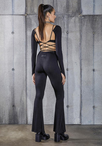 Snare Thong Cut-Out Flare Pants