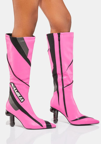 Pink Dick Heel Motocross Boots
