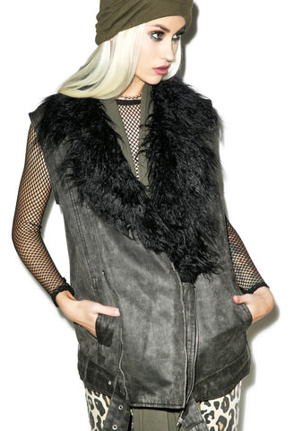 Raven Drill Biker Vest
