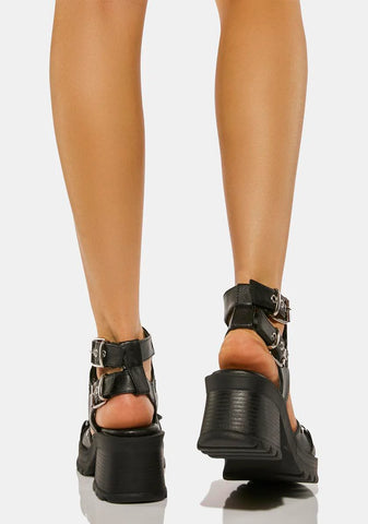 Bratty-07 Buckle Sandals