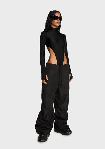 Black Rian Nylon Cargo Pants