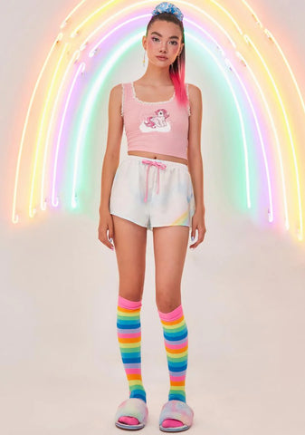 Destiny Drive Airbrushed Satin Shorts