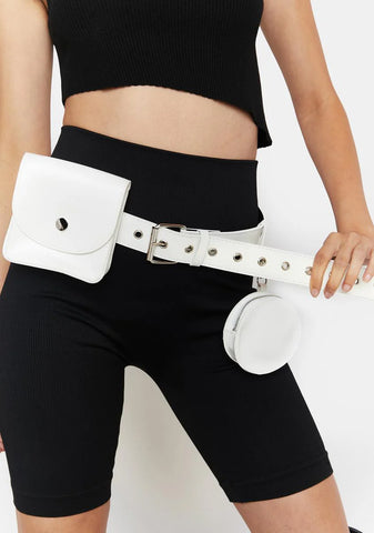 White Hoop Belt Bag