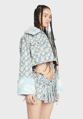 Monogram Denim Crop Jacket