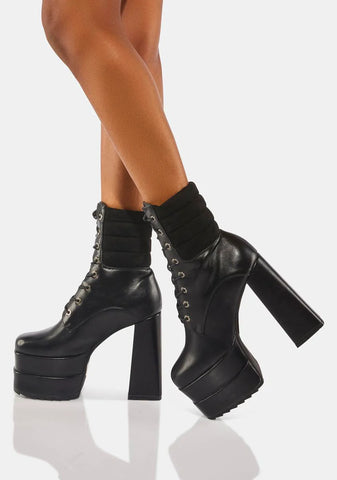 Open Heart Platform Ankle Boots