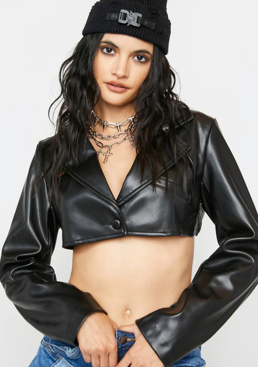 Night I Am Fearless Cropped Blazer