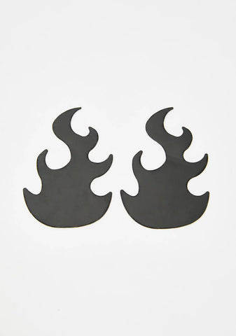 Black Vinyl Flame Pasties