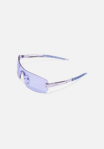 Pale Blue Shield Sunglasses