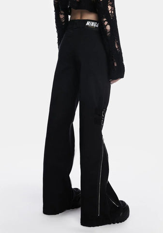 Black Rave Zip Pants