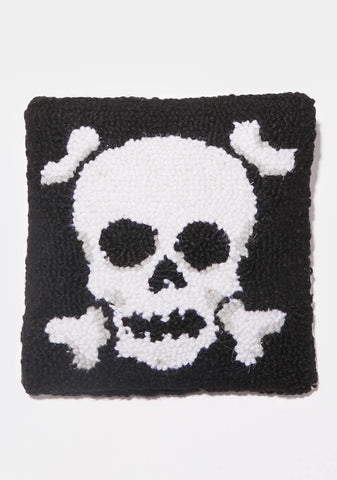 Skull & Cross Bones Hooked Pillow