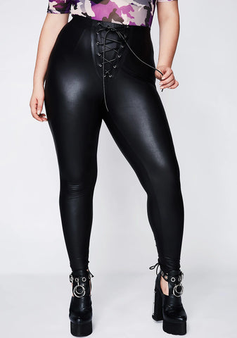 Back Off Lace-Up Leggings