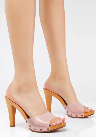 Paxe Pink Vinyl Heels