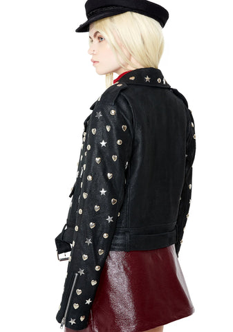 Stars N' Hearts Leather Jacket