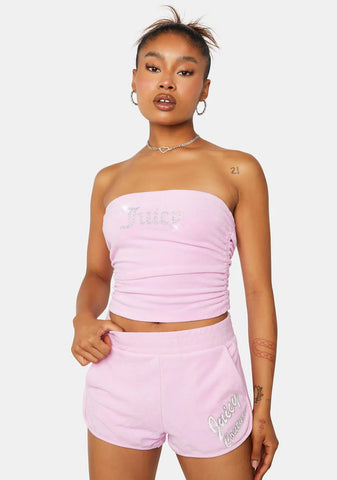 Violet Dusk Terry Logo Retro Shorts