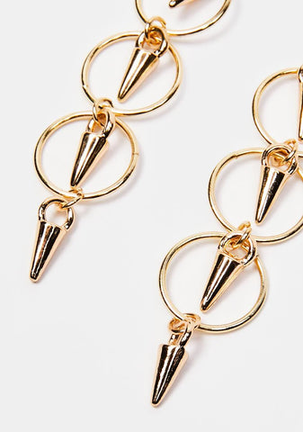 Shining Goddess O-Ring Chain Earrings