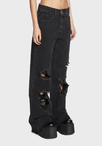 Never Blessed Distressed Jeans