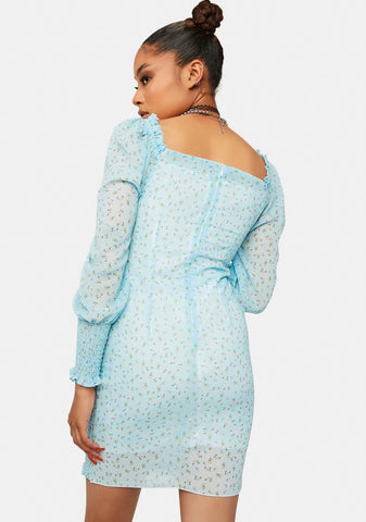 Breakup Szn Sheer Floral Mini Dress
