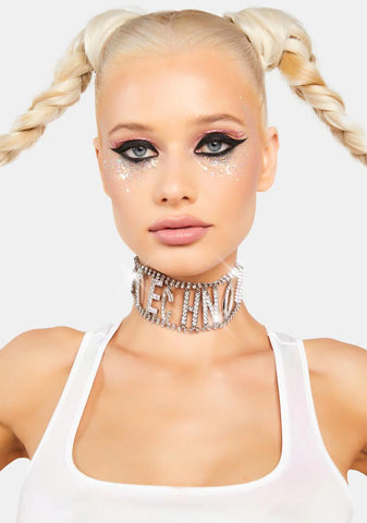 I Want Techno Rhinestone Choker
