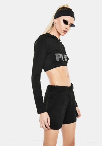 Push To Start Zip-Up Shrug Hoodie