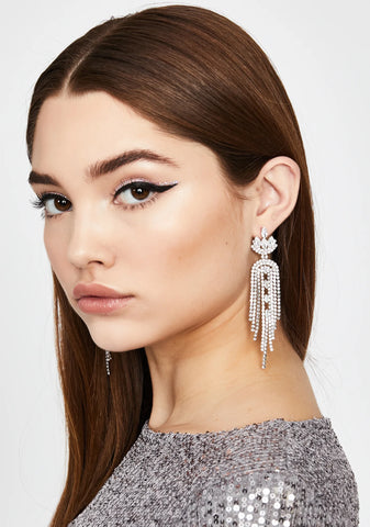 Luxe Lotus Rhinestone Earrings