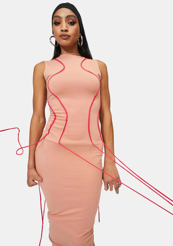 Between The Lines Bodycon Midi Dress
