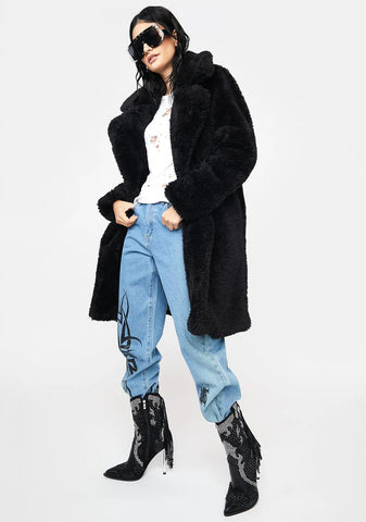 Midnight Leading You On Faux Fur Coat