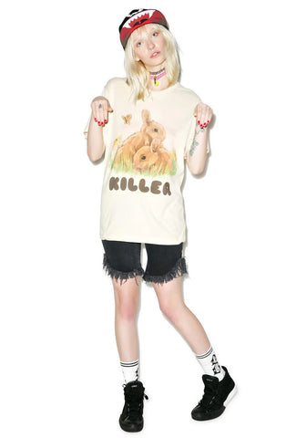 Loose Bunny Tee - White