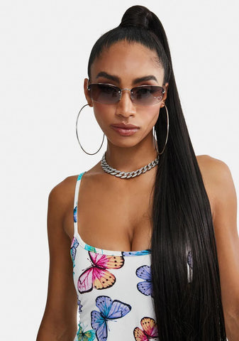 Black Nelly Rhinestone Sunglasses