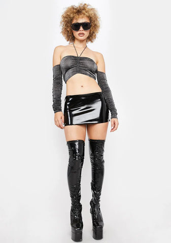 Twilight Chill Shimmer Crop Top