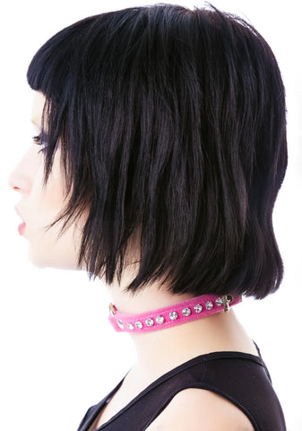 O Face Velvet Crystal Choker