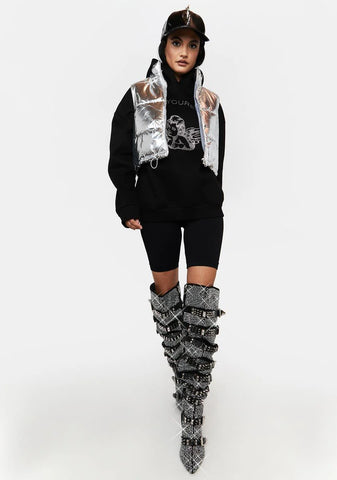 Silver Absolutely True Puffer Vest