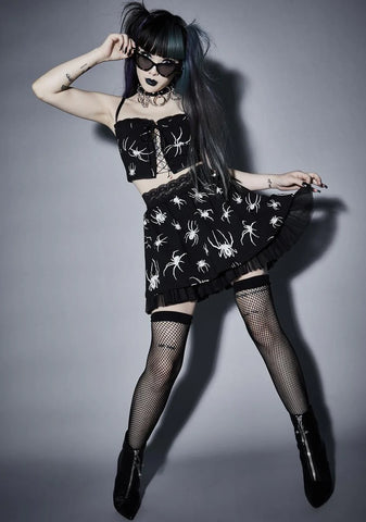 Web Of Sins Corset Crop Top