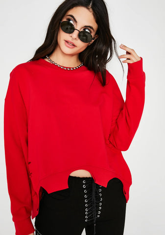 Never Stop Lace-Up Sweatshirt