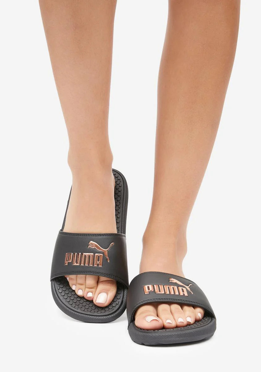 Rose Gold Cool Cat Logo Slides