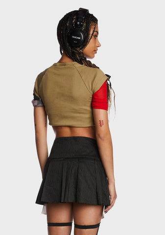 Judy Pinstripe Pleated Mini Skirt