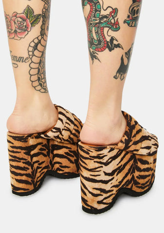 Striped Manolya Platform Sandals