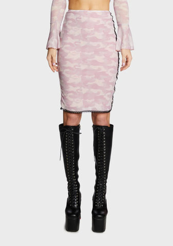 Sunset Camo Midi Skirt