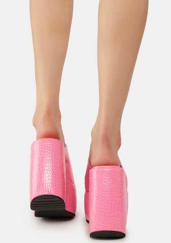 Pink Nennia Platform Wedges