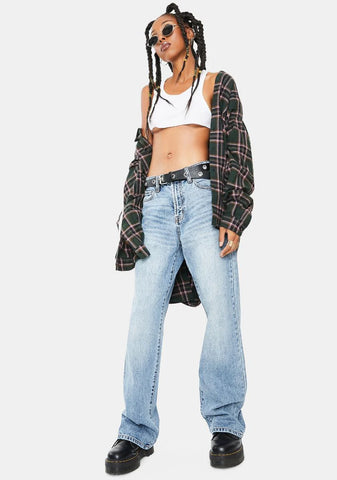 Medium Wash Classic Denim Dad Jeans