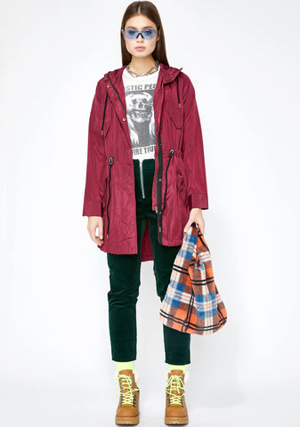 Wine Let's Runaway Anorak Jacket