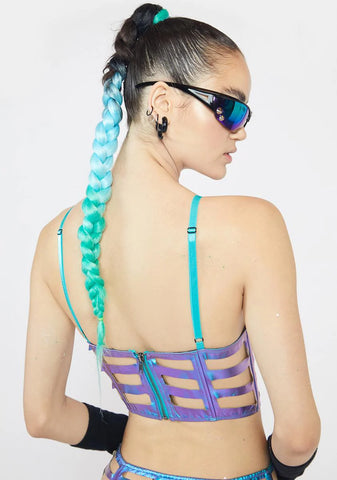 Aqua Skeletoria Cut-Out Bustier