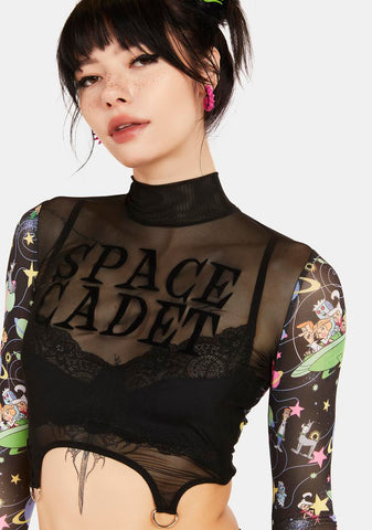 Cosmic Teen Queen Mesh Top