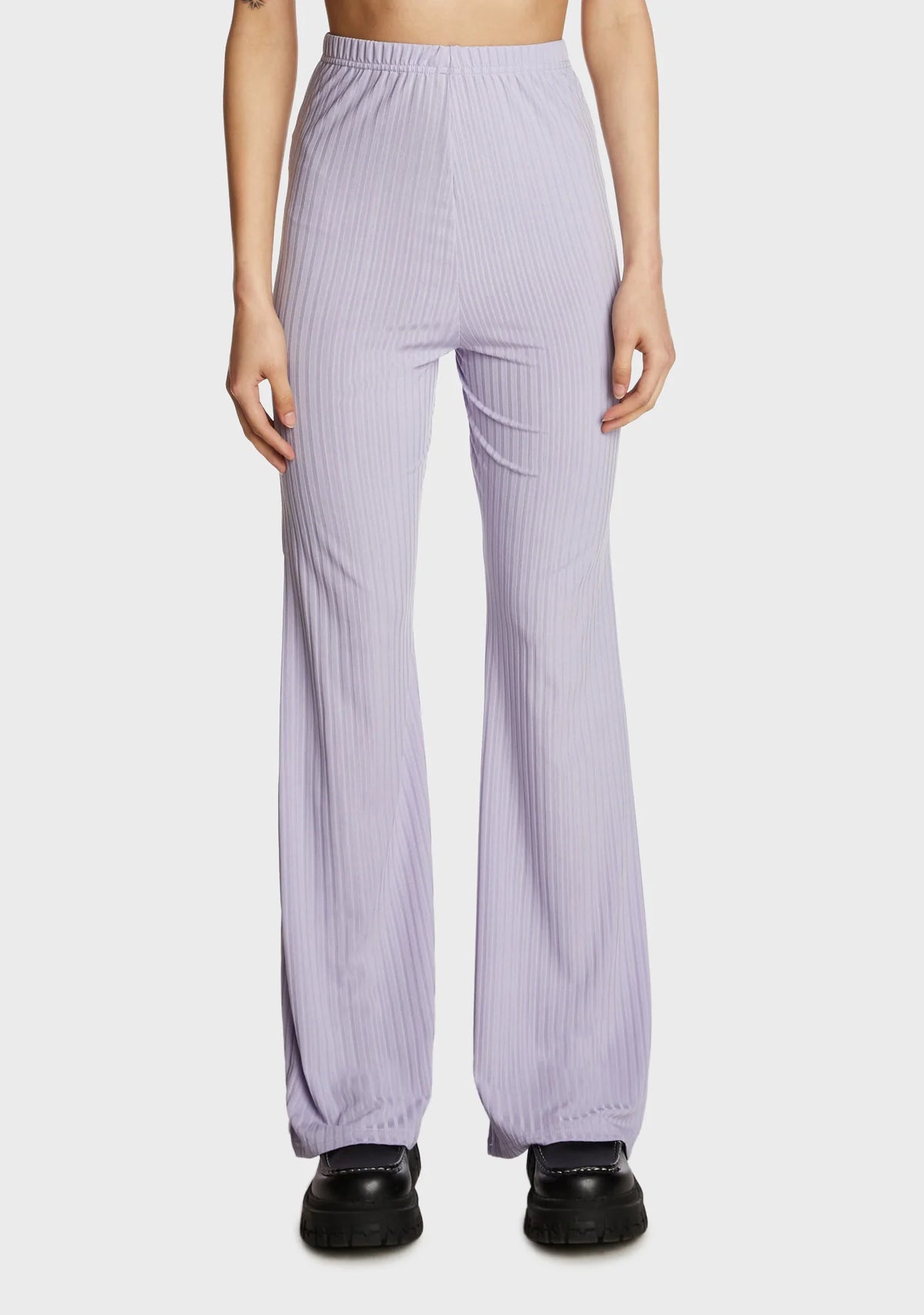 Sunday Plans Ribbed Pants - Purple