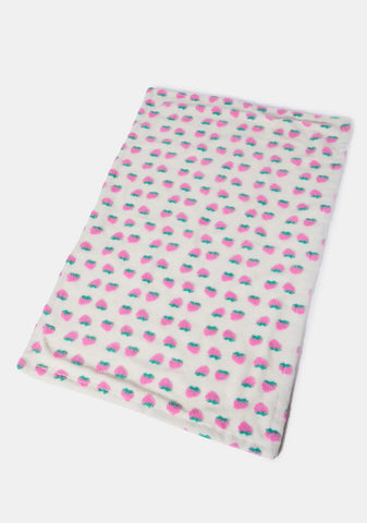 Strawberry Picnic Fleece Blanket