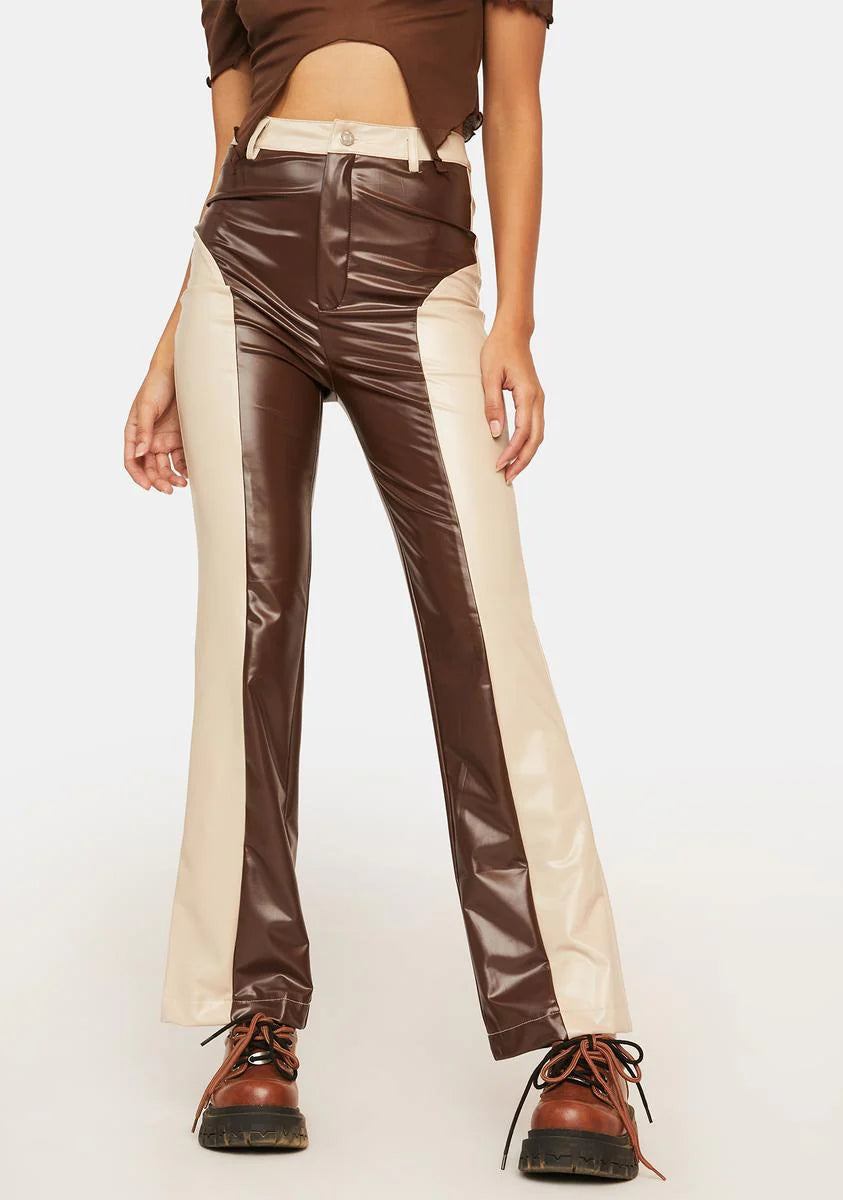 Modern Living Two Tone Vegan Leather Pants